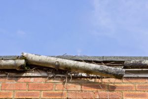 Broken gutter in need of repair