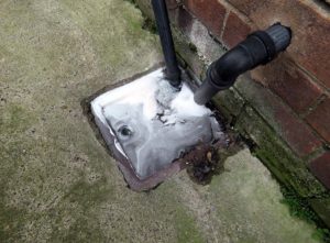 Blocked external drain