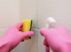 how to clean bathroom grout