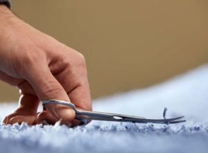 Tools to fix a burn hole in a carpet