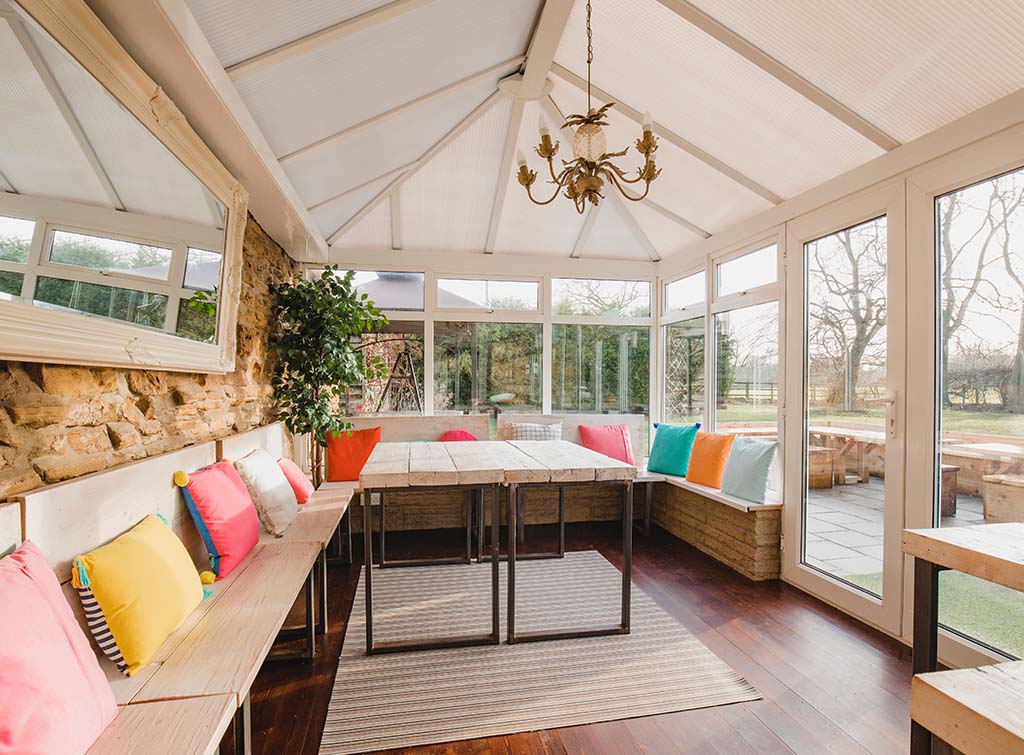 polycarbonate roof on a conservatory