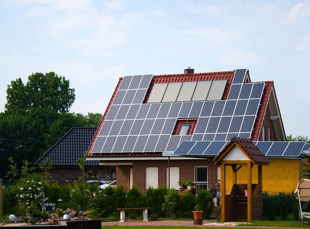 newly installed solar panels