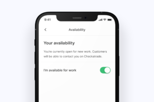 New Checkatrade trades app feature alert Availability