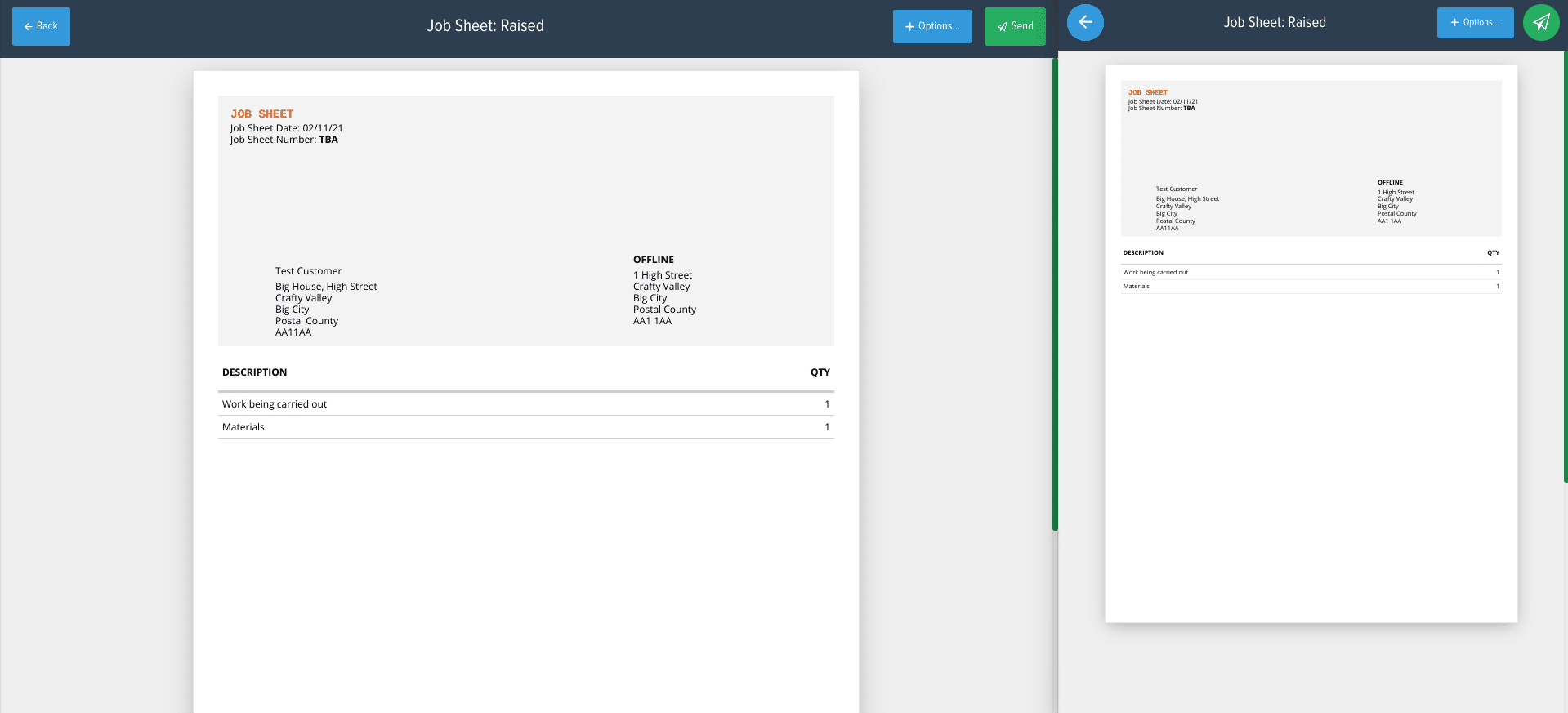Powered Now Job Sheet Template for tradespeople