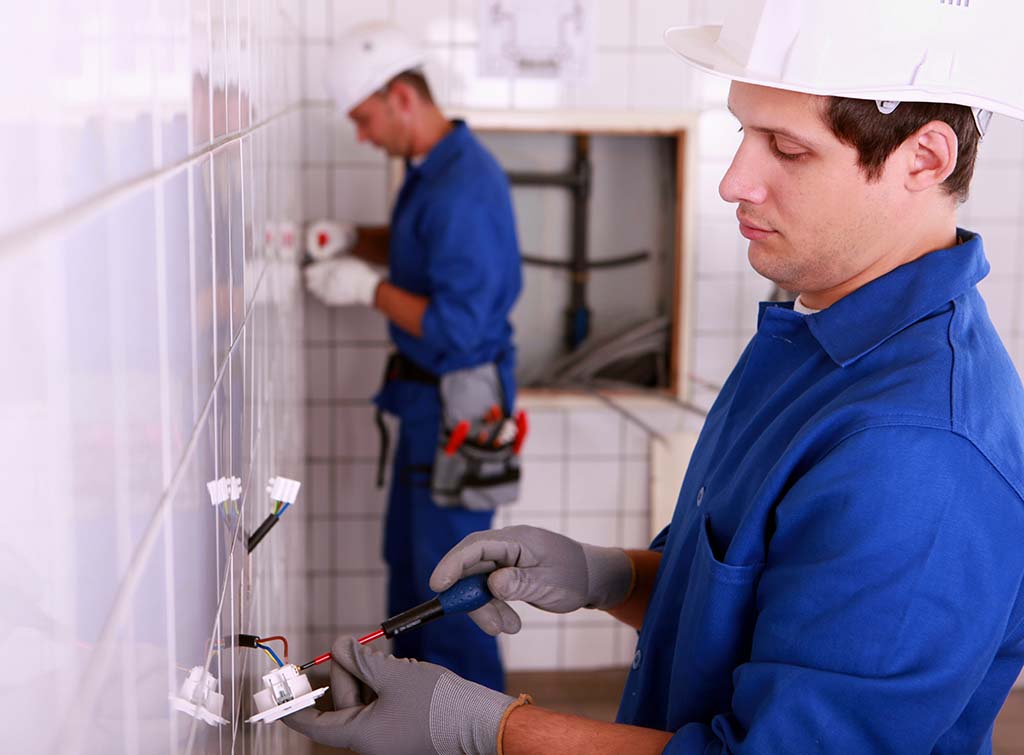 two electricians working