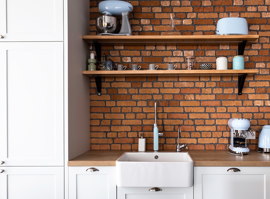 Brick splashback