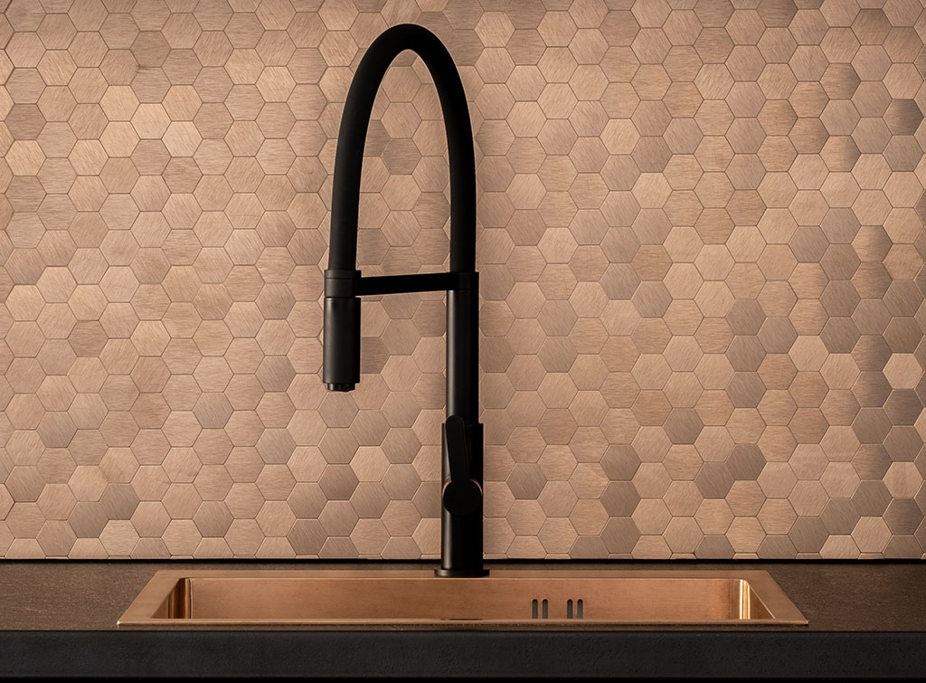 Copper splashback