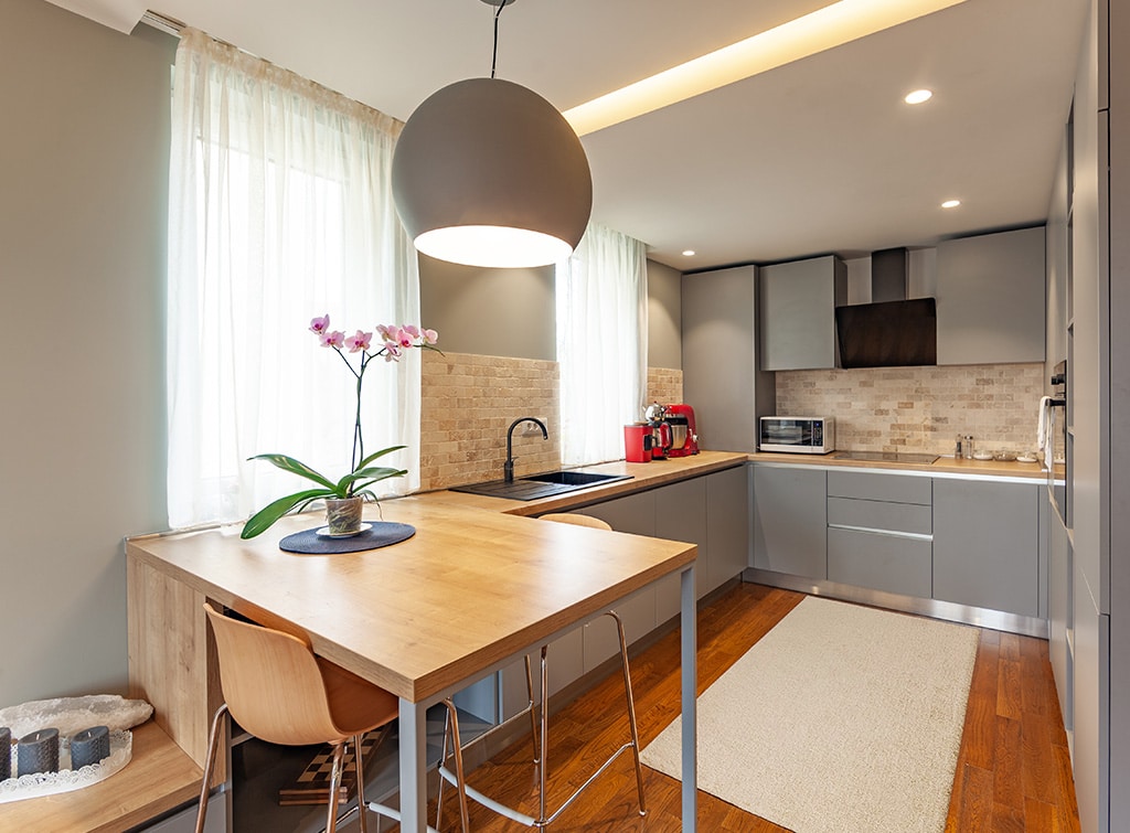 P-shape kitchen