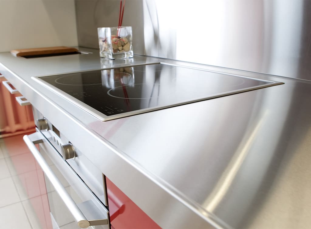 Stainless steel worktop