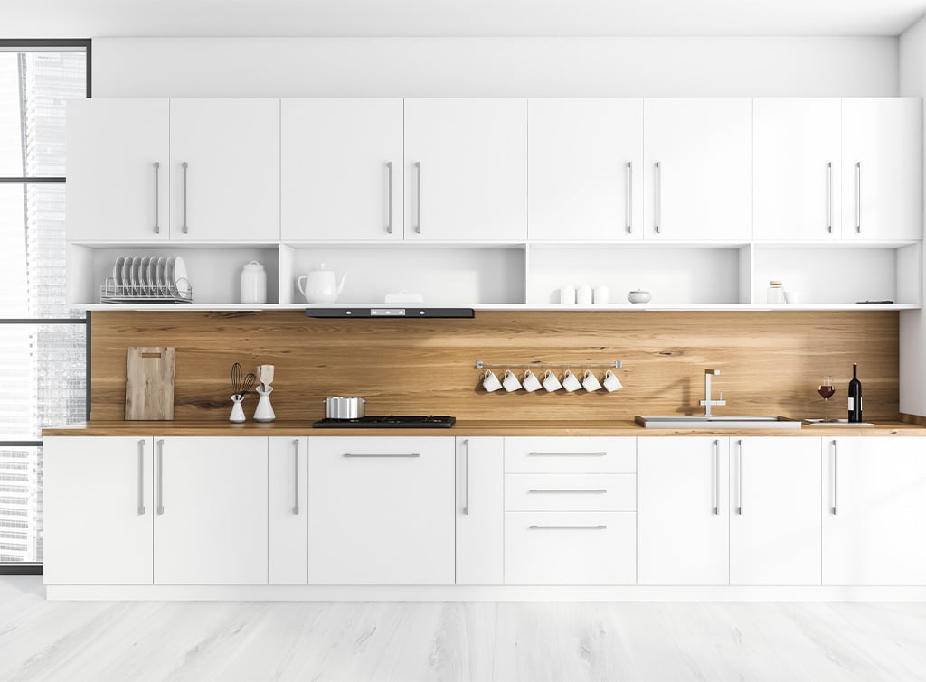 Wood splashback