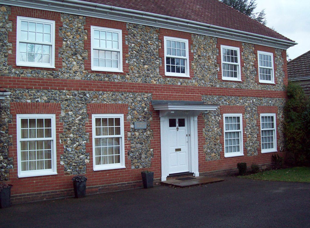 Single hung sash windows in a period style property