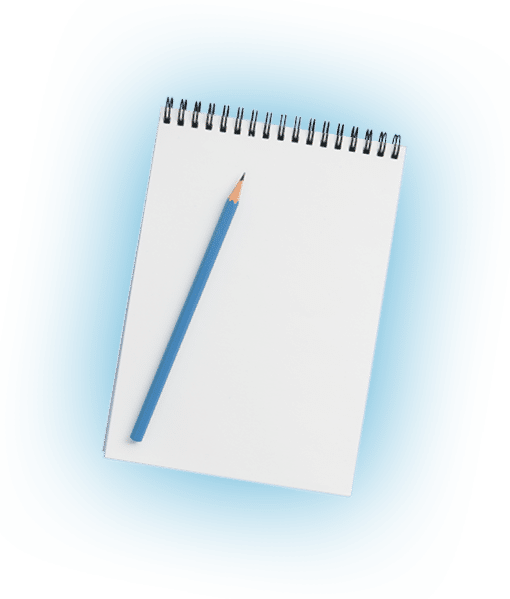 Notepad and pencil