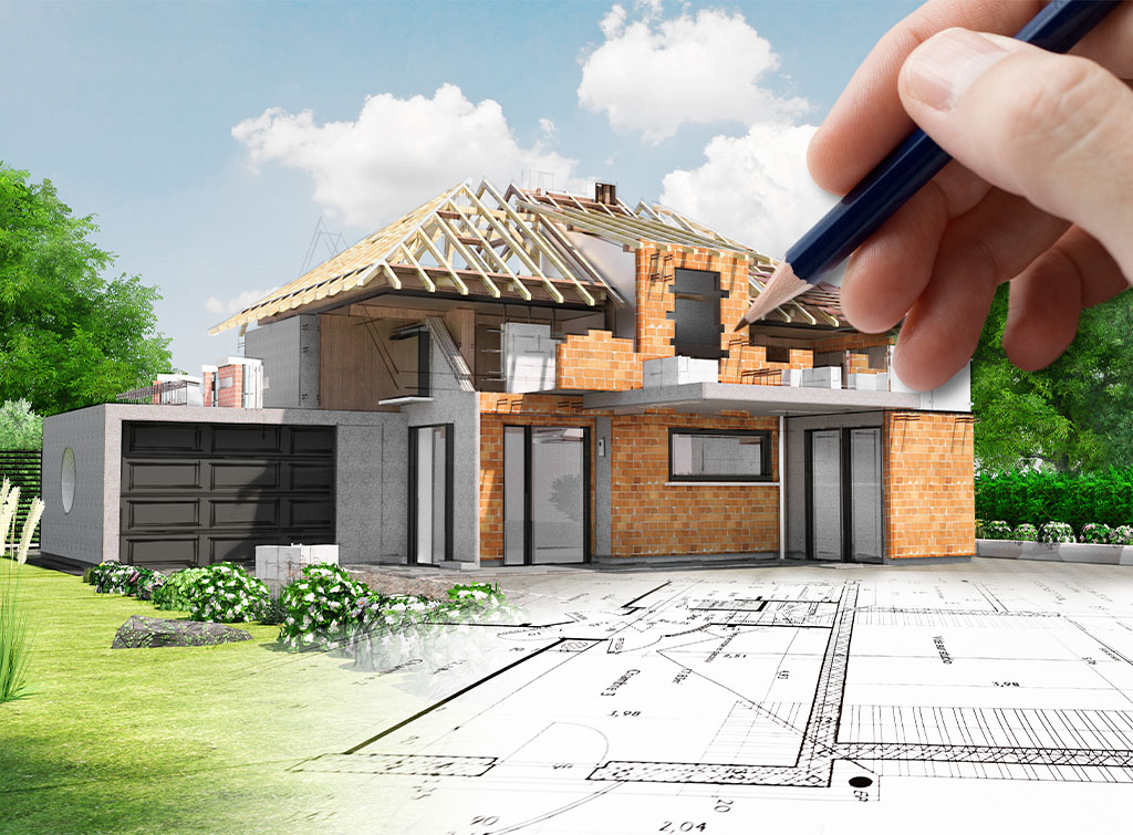 Planning a home extension with architect drawings