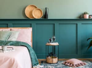 Painted wall panelling skirting boards