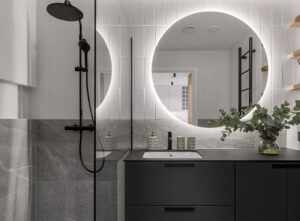 Textured bathroom tiles design ideas feature