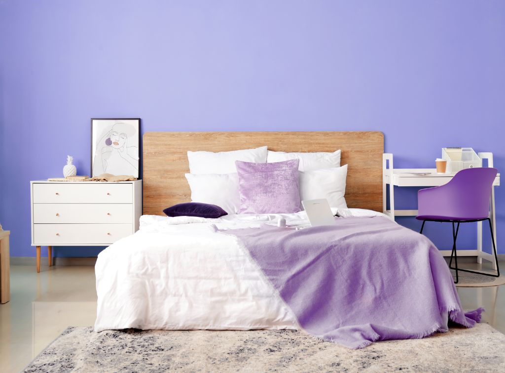 Purple Color & Design Inspiration  Purple walls, Bedroom paint colors, Purple  paint colors