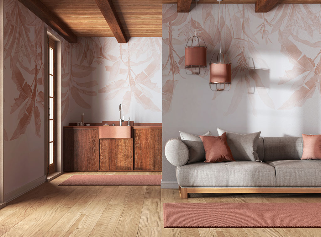 Subtle wallpaper for modern living room aesthetic ideas