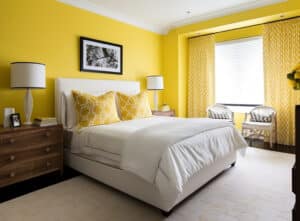 Feature yellow bedroom ideas
