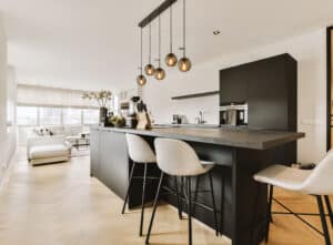 Open plan kitchen diner living room