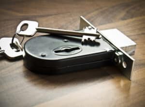 deadbolt lock on a table