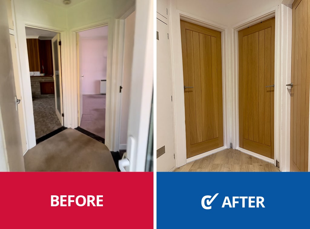 Before and after internal door upgrade