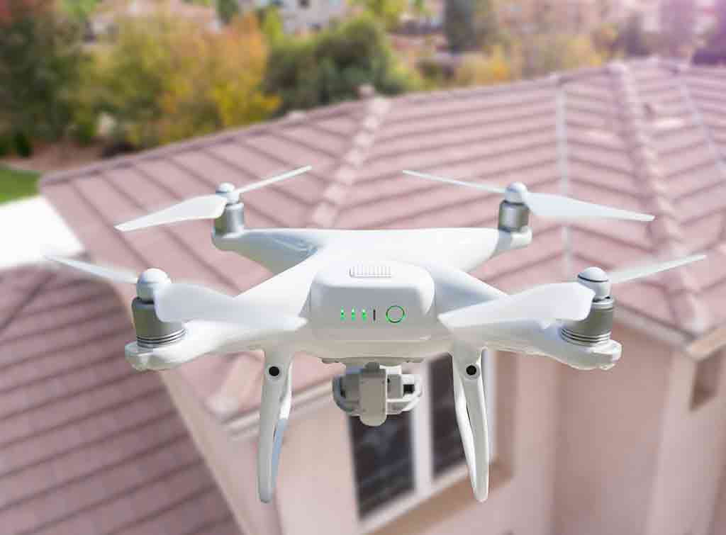 drone roof survey in action