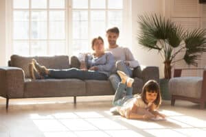 Family relaxing at home