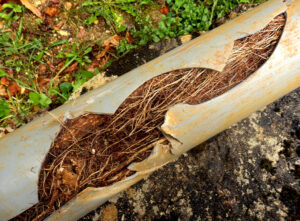 Drain root intrusion feature